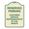 Signmission Reserved Parking Customer Service Representative of Month Aluminum Sign, 24" x 18", TG-1824-23136 A-DES-TG-1824-23136 - alternate 1
